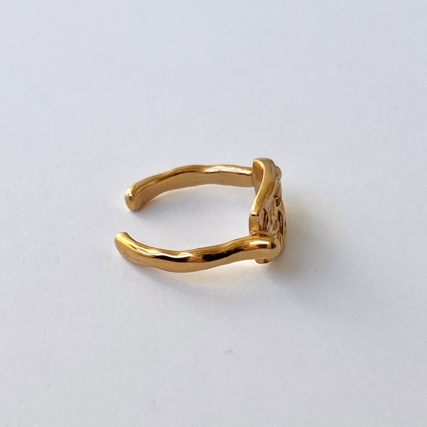 [ gold ] sculpture ring [ free size ]