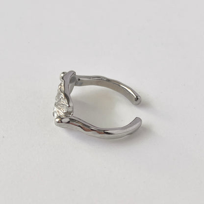 [ silver ] sculpture ring [ free size ]