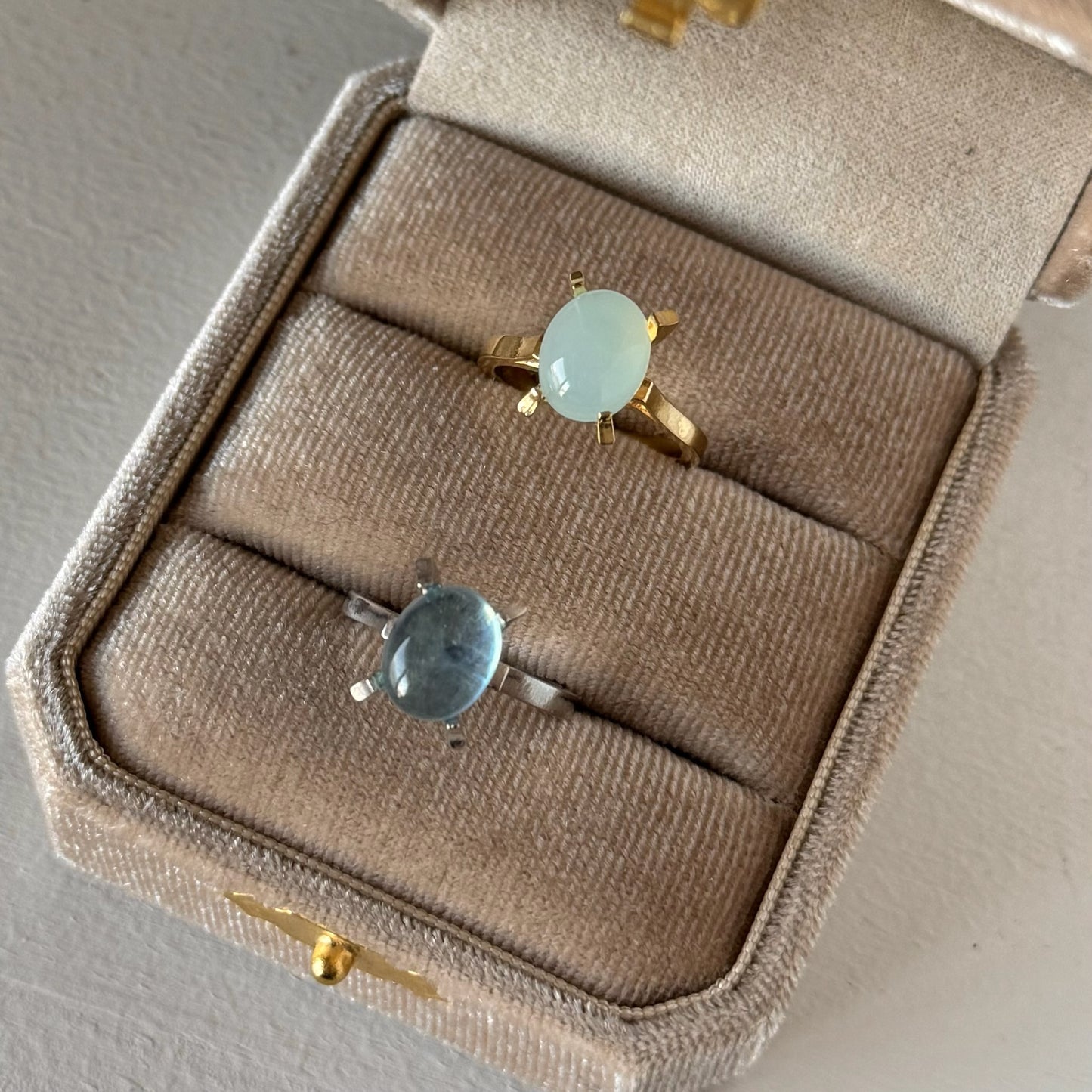 [ sea blue chalcedony ] classic silver [ free size ]