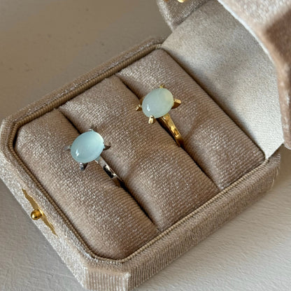 [ sea blue chalcedony ] classic silver [ free size ]