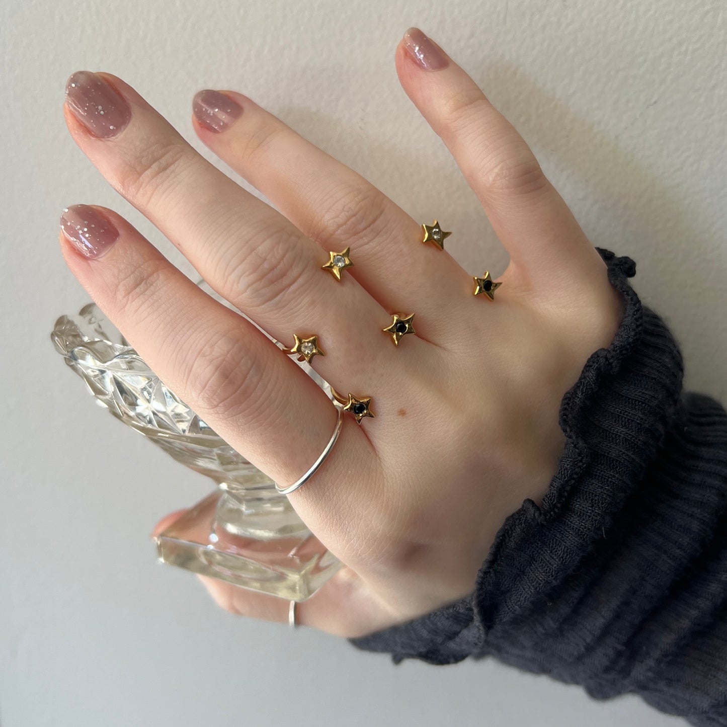 [ black spinel ] orion ring gold [ free size ]