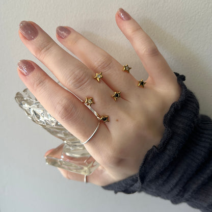 [ black spinel ] orion ring gold [ free size ]
