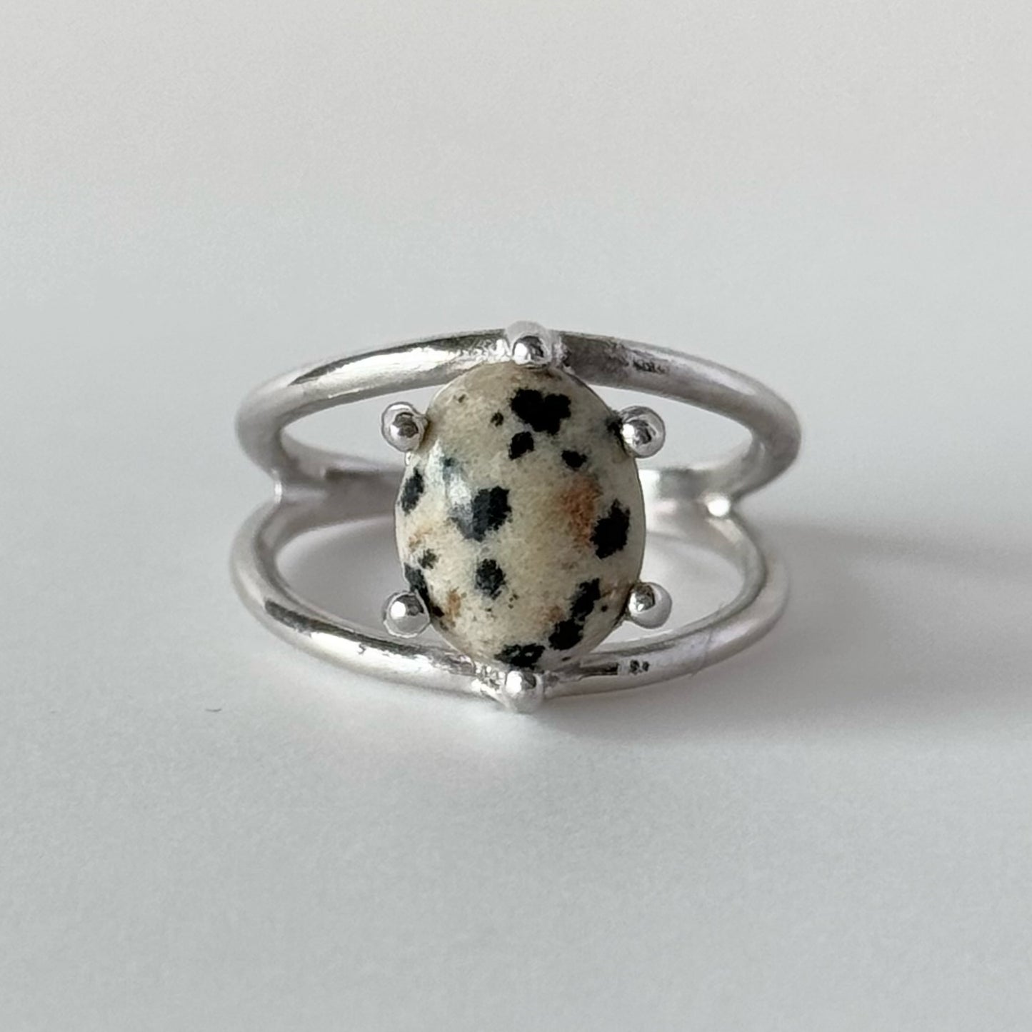 [ dalmatian jasper ] double silver [ free size ]