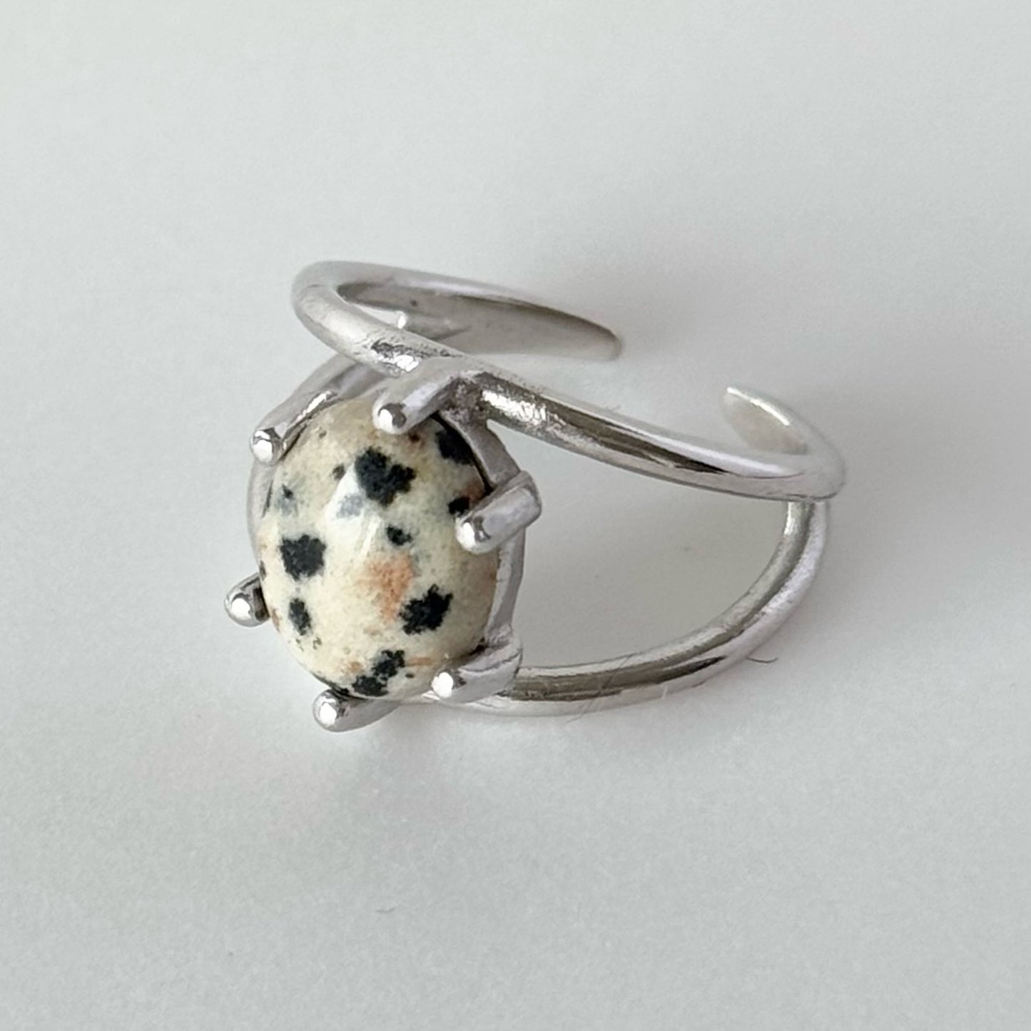 [ dalmatian jasper ] double silver [ free size ]