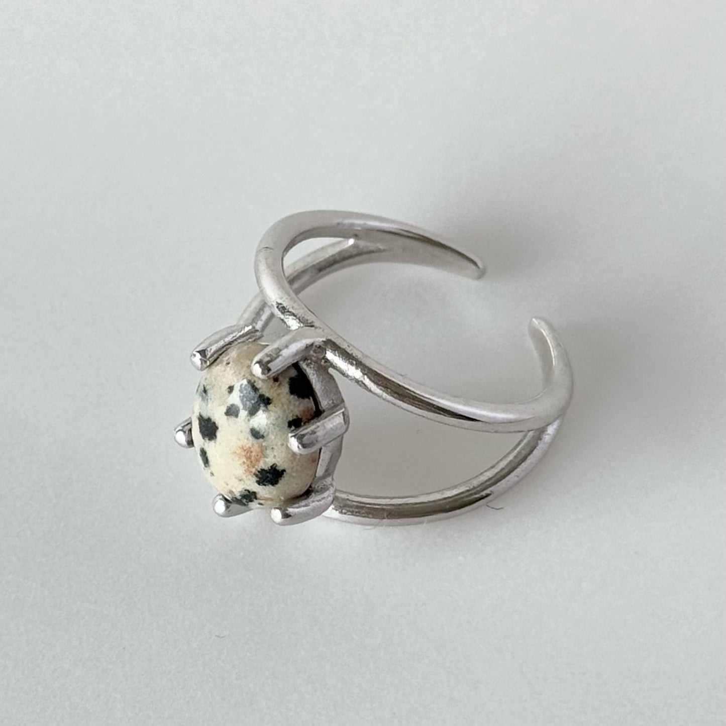 [ dalmatian jasper ] double silver [ free size ]