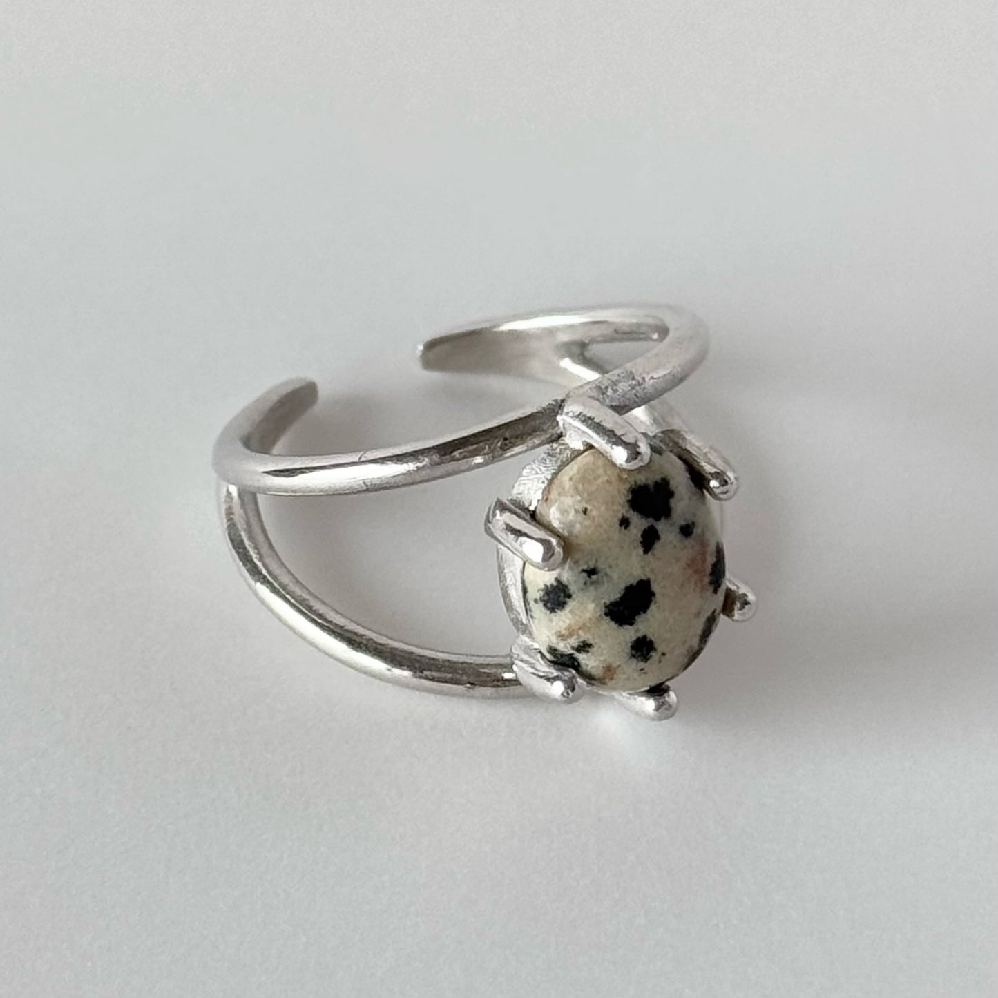 [ dalmatian jasper ] double silver [ free size ]