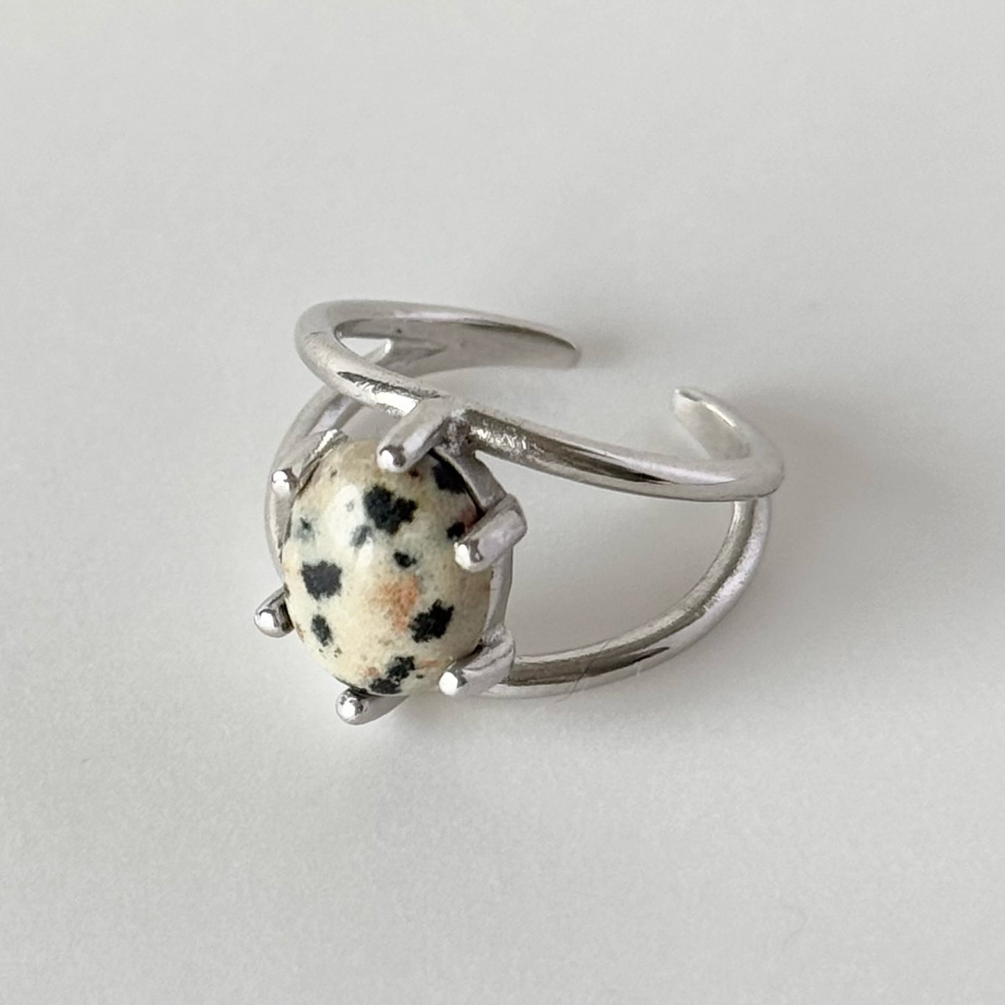 [ dalmatian jasper ] double silver [ free size ]