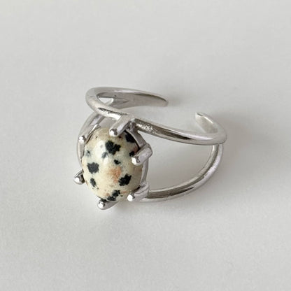 [ dalmatian jasper ] double silver [ free size ]