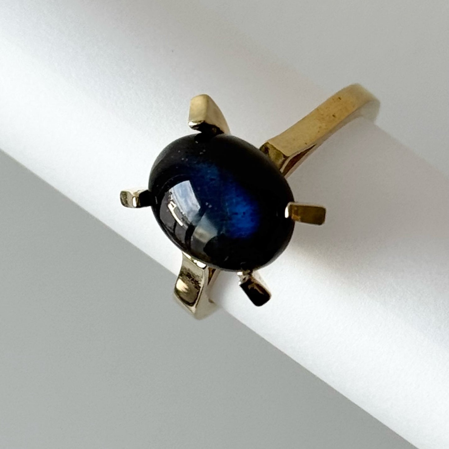 [ black labradorite ] classic gold [ free size ]