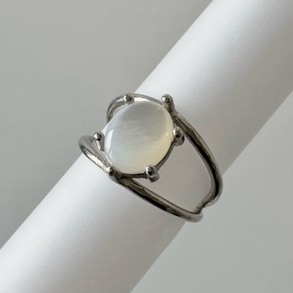 [ white shell ] double silver [ free size ]