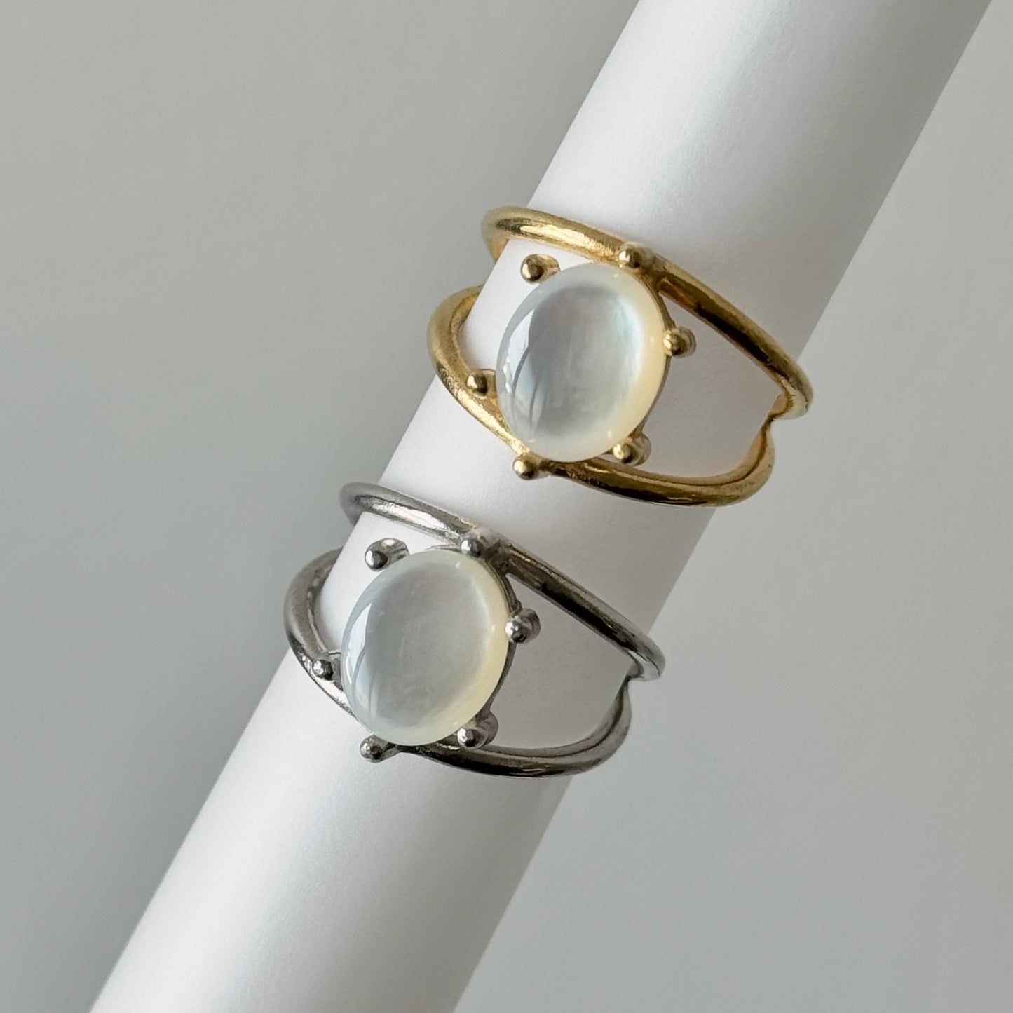 [ white shell ] double silver [ free size ]