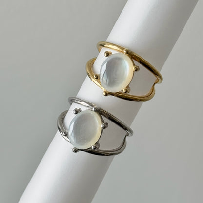 [ white shell ] double silver [ free size ]