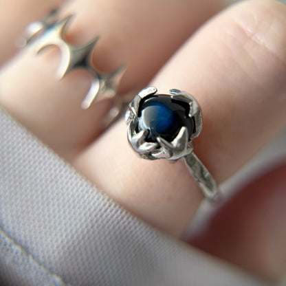 [ dark labradorite ] luce ring silver