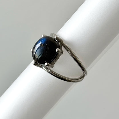 [ black labradorite ] double silver [ free size ]