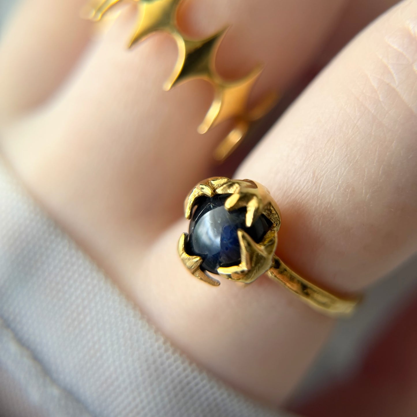 [ dark labradorite ] luce ring gold