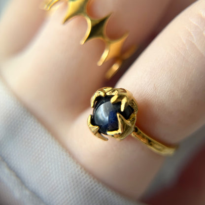 [ dark labradorite ] luce ring gold