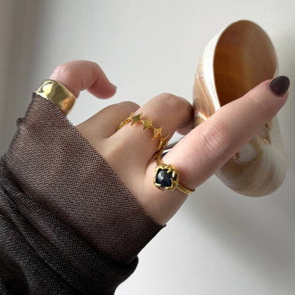 [ dark labradorite ] luce ring gold