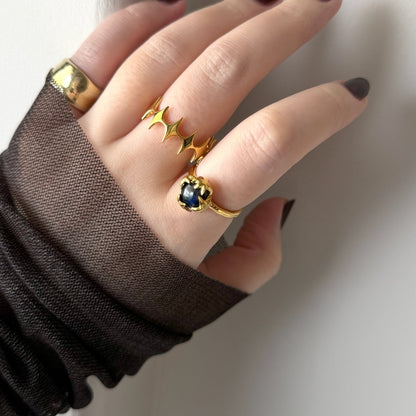 [ dark labradorite ] luce ring gold