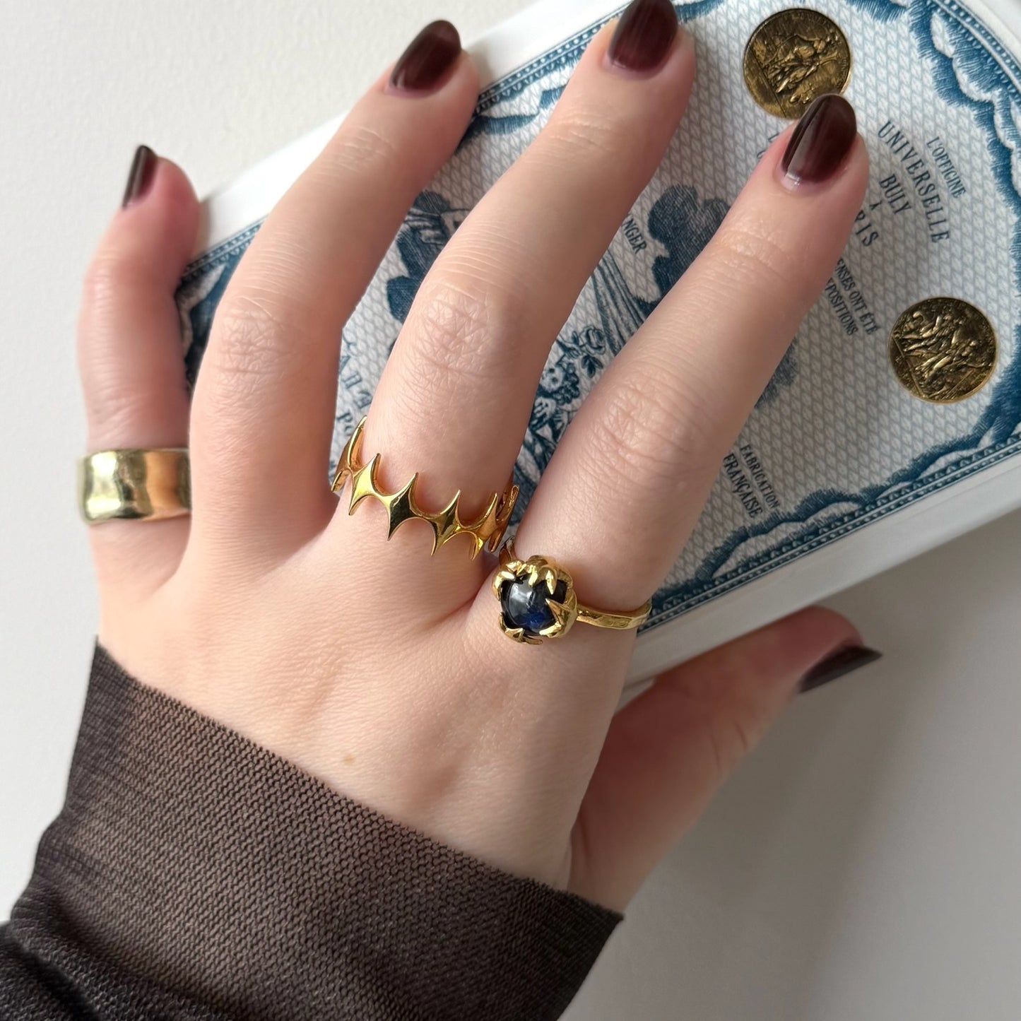 [ dark labradorite ] luce ring gold