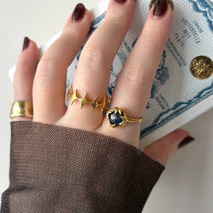 [ dark labradorite ] luce ring gold