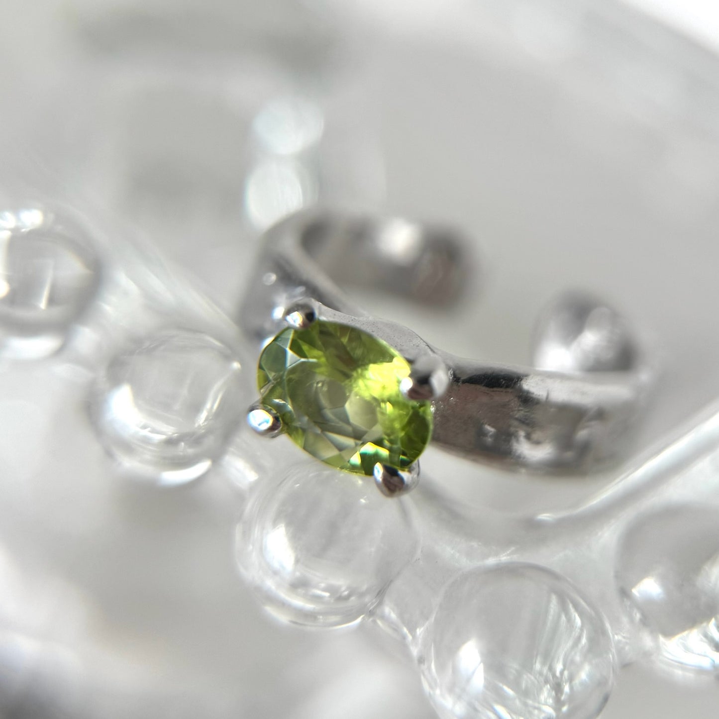 [ peridot ] um silver ring