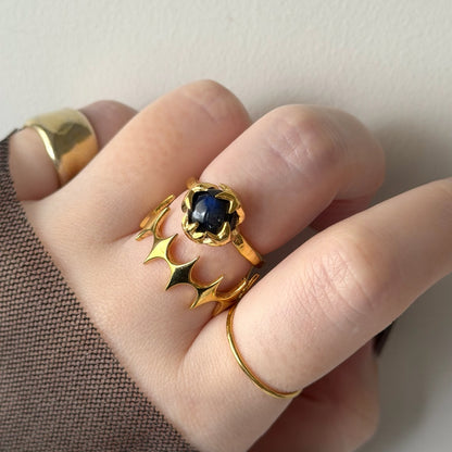 [ dark labradorite ] luce ring gold