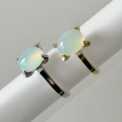 [ sea blue chalcedony ] classic silver [ free size ]