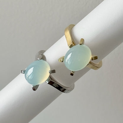 [ sea blue chalcedony ] classic silver [ free size ]