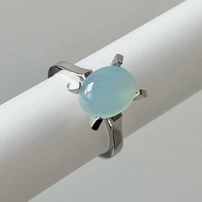[ sea blue chalcedony ] classic silver [ free size ]