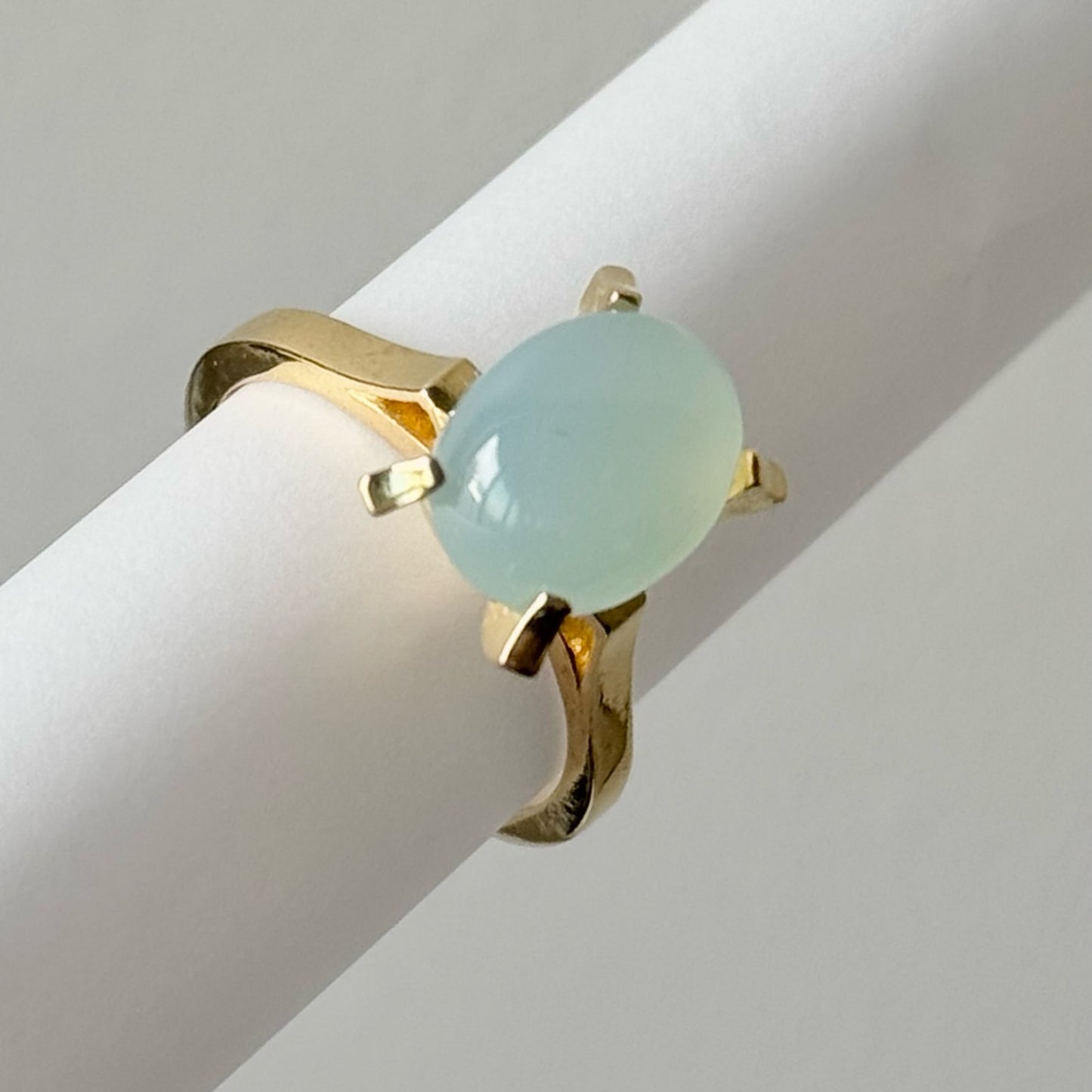 [ sea blue chalcedony ] classic gold [ free size ]
