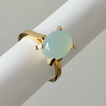 [ sea blue chalcedony ] classic gold [ free size ]