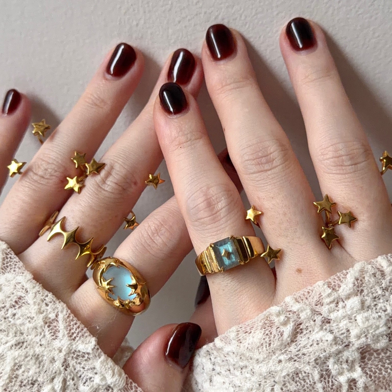 POMUMラブラドライト スター　リング labradorite ] telescope gold – POMUM&ARTS