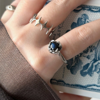 [ dark labradorite ] luce ring silver