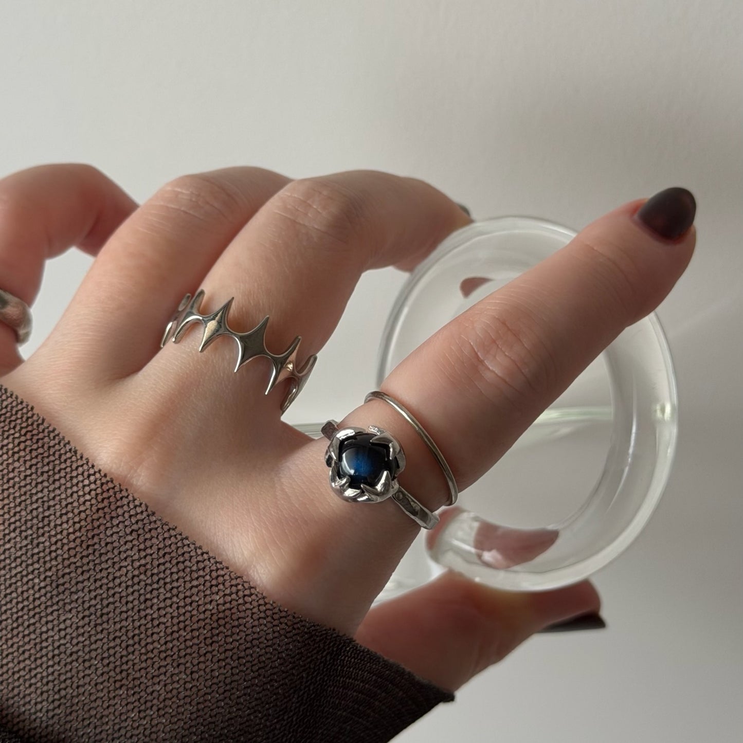 [ dark labradorite ] luce ring silver