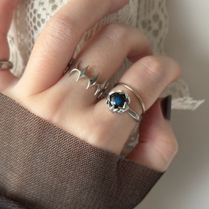 [ dark labradorite ] luce ring silver