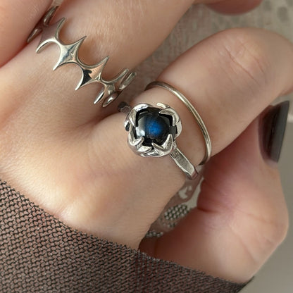[ dark labradorite ] luce ring silver