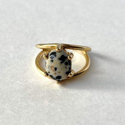 [ dalmatian jasper ] double gold [ free size ]