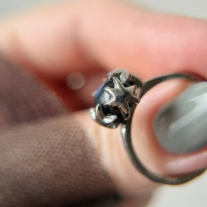 [ dark labradorite ] luce ring silver