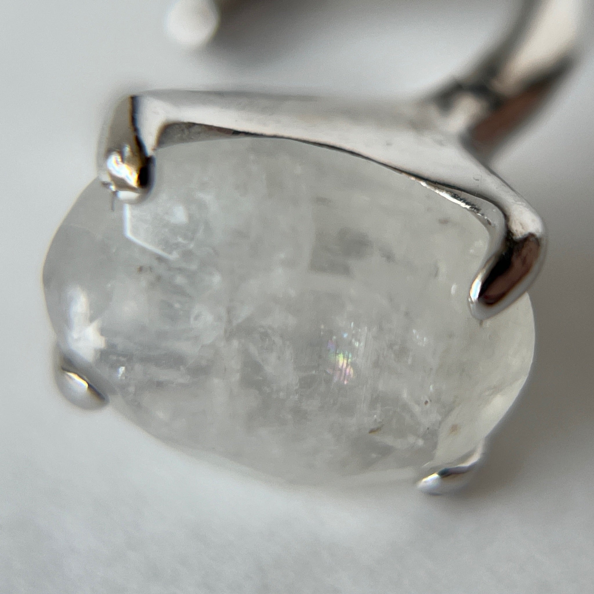 rainbow moon stone ] GEM ear cuff silver [ free size