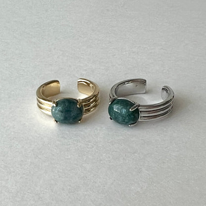 [ moss agate ] trois gold