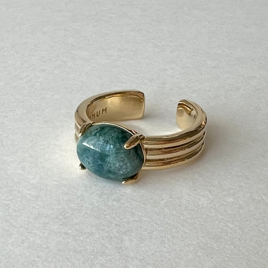 [ moss agate ] trois gold