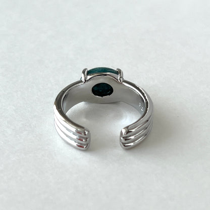 [ moss agate ] trois silver