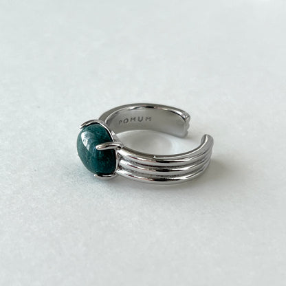 [ moss agate ] trois silver