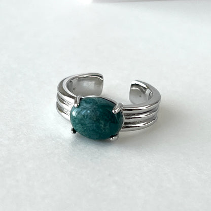 [ moss agate ] trois silver