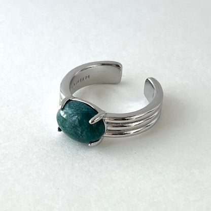 [ moss agate ] trois silver