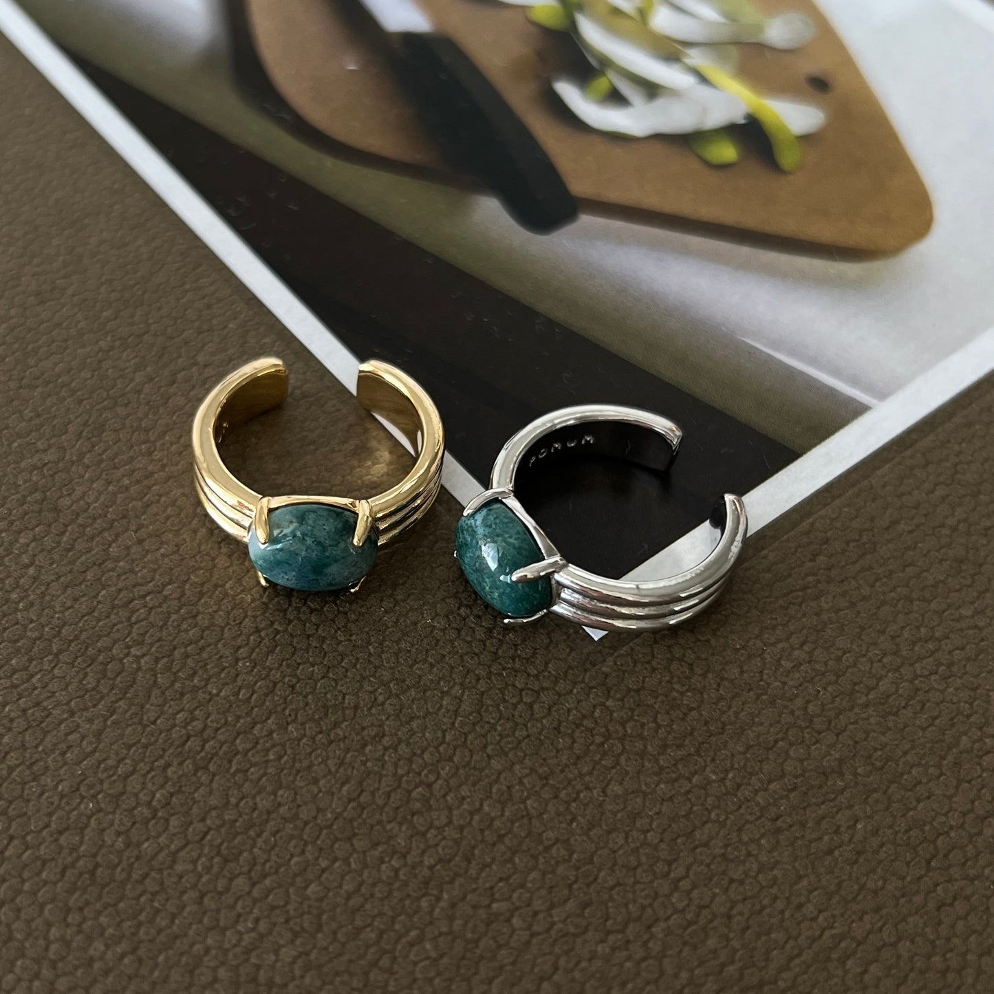 [ moss agate ] trois silver