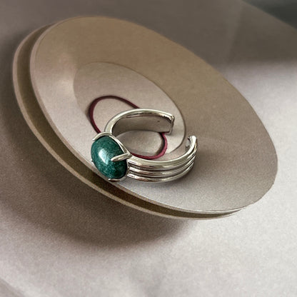 [ moss agate ] trois silver