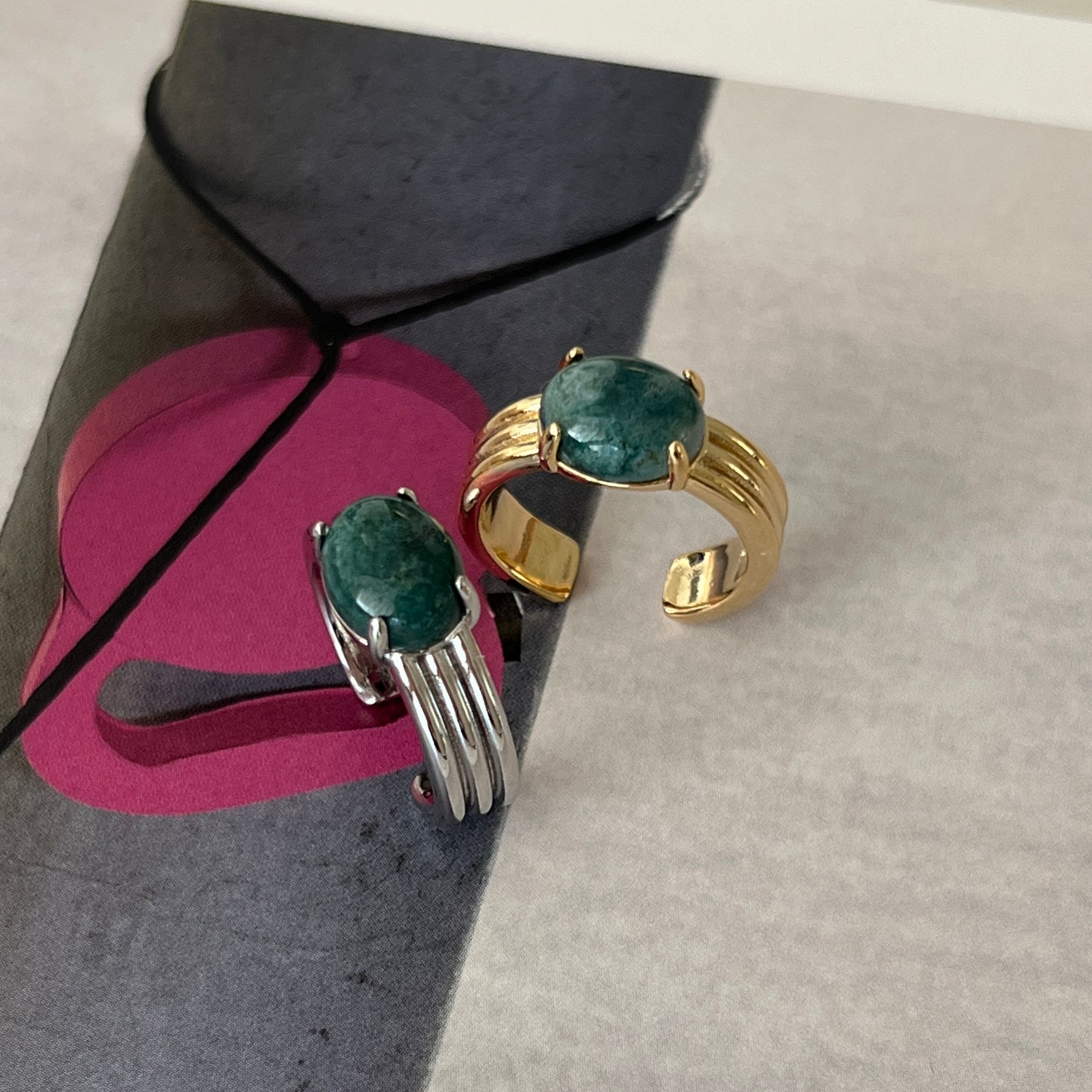 [ moss agate ] trois silver