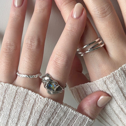 【 melt ring(army green delight)】3 rings set (02)