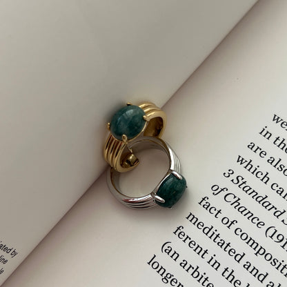 [ moss agate ] trois silver